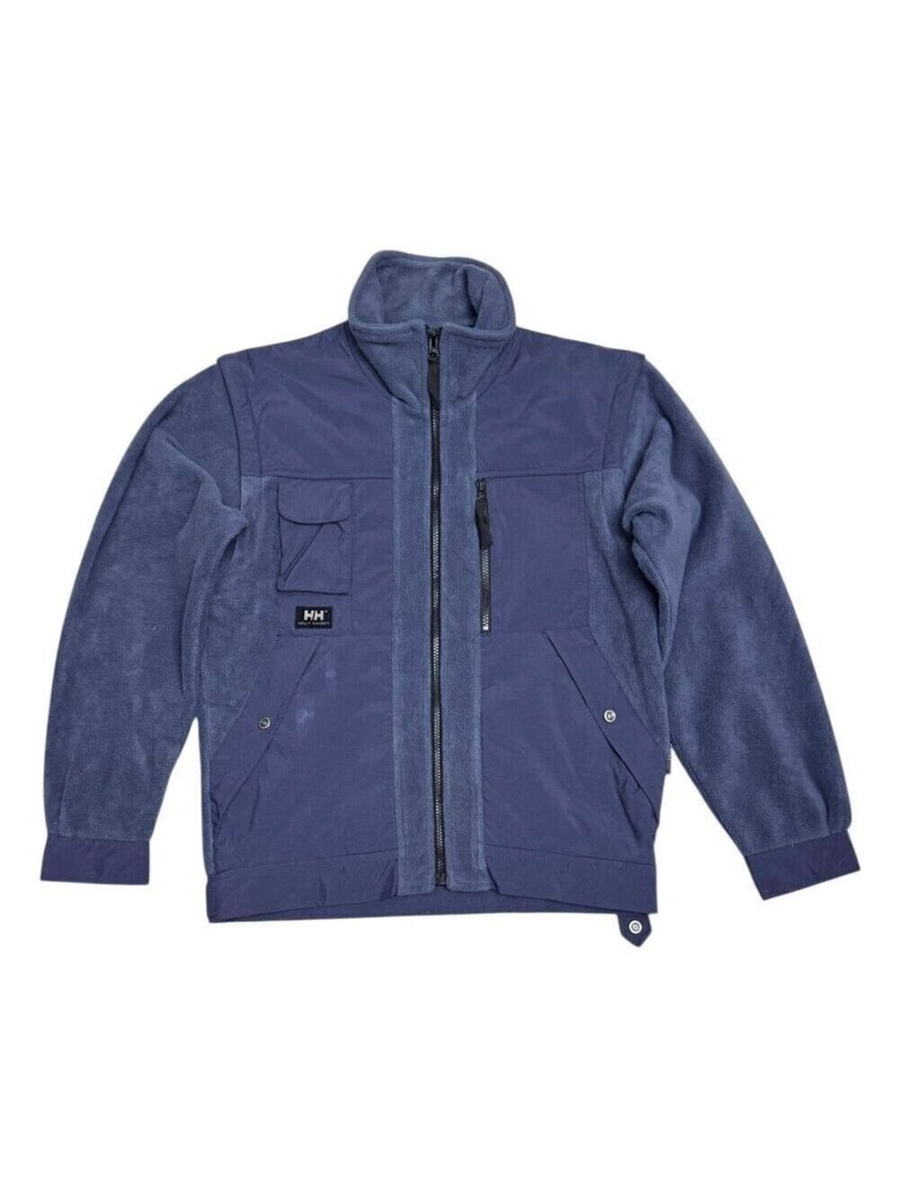 HELLY HANSEN Convertible Zip Off Sleeves FLEECE Winter Jacket Mens Small